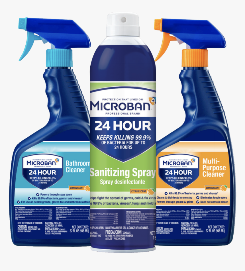 Microban 24 Hour Sanitizers - Microban Multi Surface Cleaner, HD Png Download