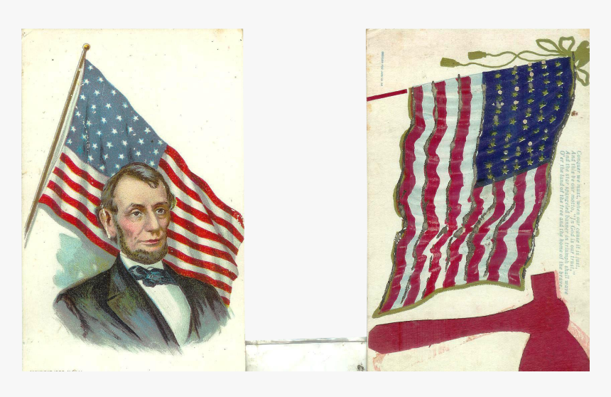 2 Patriotic Abraham Lincoln American Flag 1900, HD Png Download