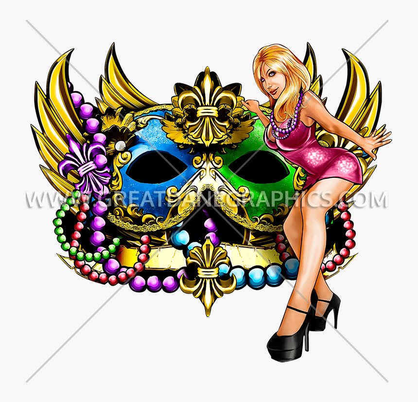 Gras Party Production Ready Artwork For T - Mardi Gra Mask On A T Shirt, HD Png Download