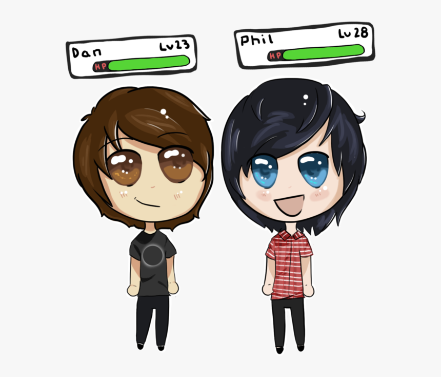 Transparent Dan And Phil Png - Cute Dan And Phil Drawing, Png Download