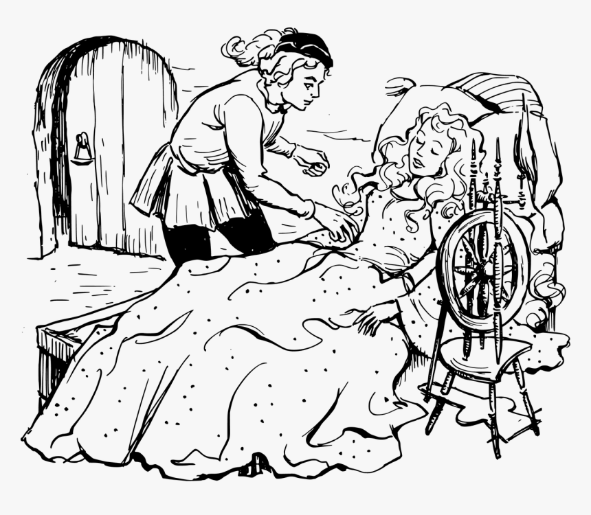 Black And White Sleeping Beauty Clipart, HD Png Download