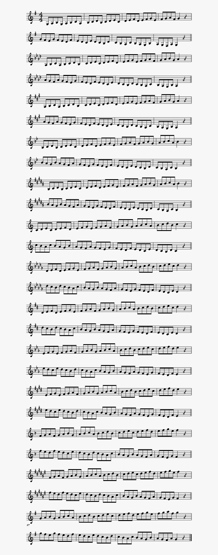 Ionian Exercise 1 - Sheet Music, HD Png Download
