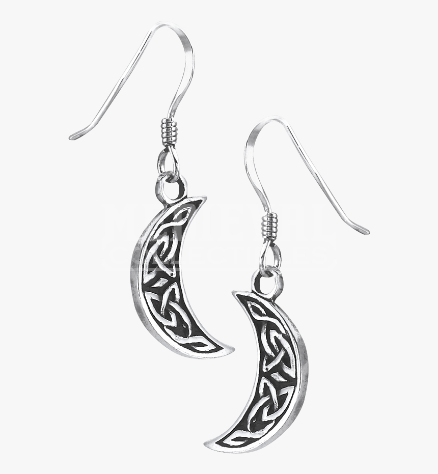 Sterling Silver Celtic Half Moon Earrings - Earrings, HD Png Download
