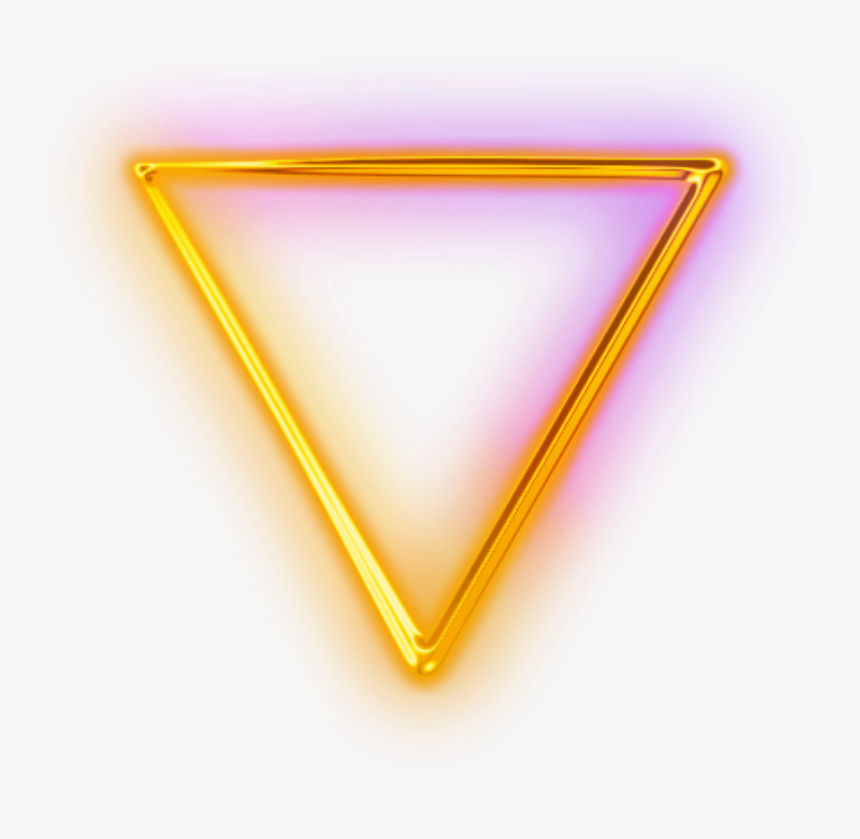 Ftestickers Geometricshapes Triangle Neon Yellow - Purple Neon Triangle Png, Transparent Png