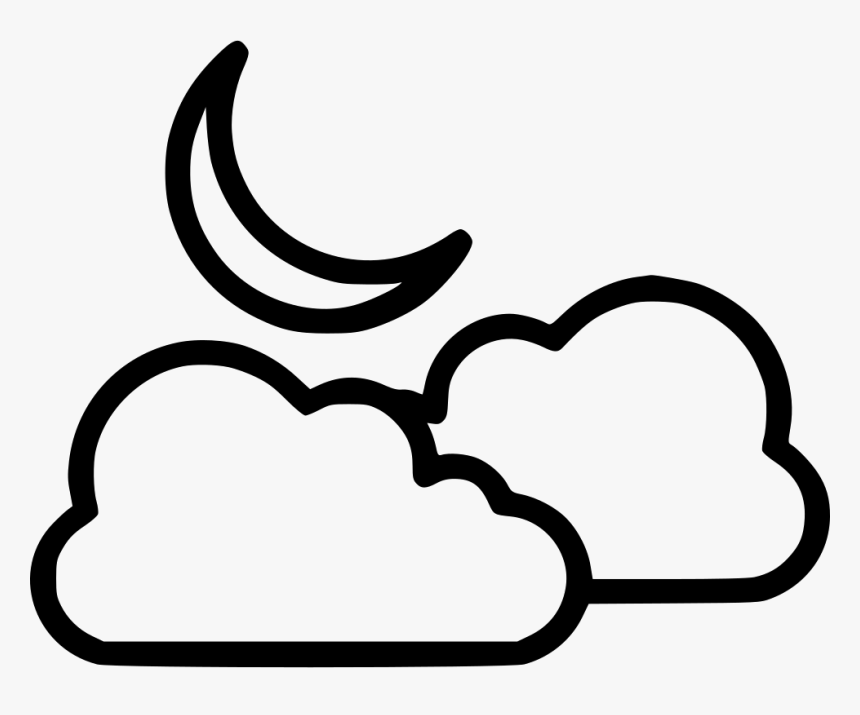 Cloud Moon Half Moon - Moon And Cloud Drawing, HD Png Download