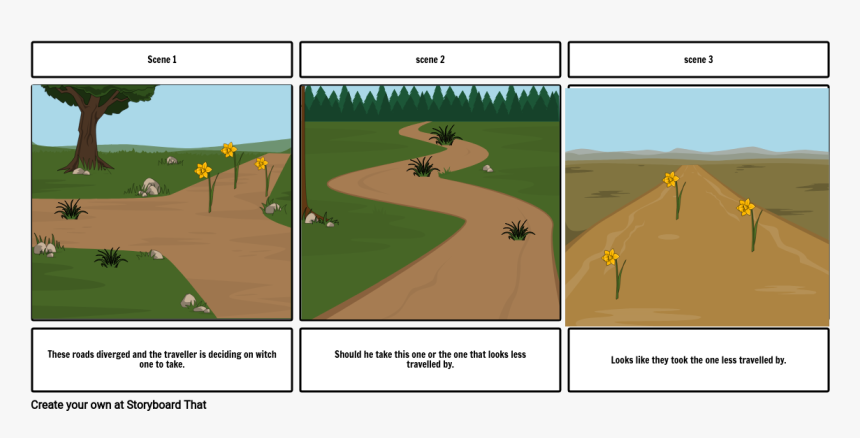 Road Not Taken Story Board, HD Png Download