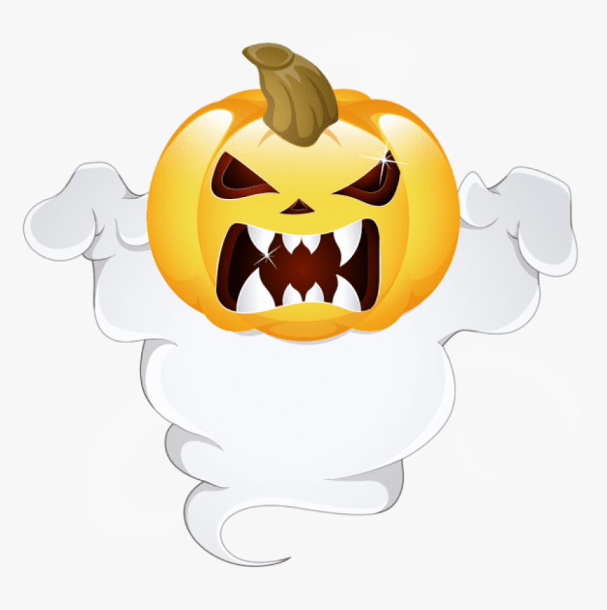 Pumpkin Ghost Halloween - Jack O Lantern Ghost, HD Png Download