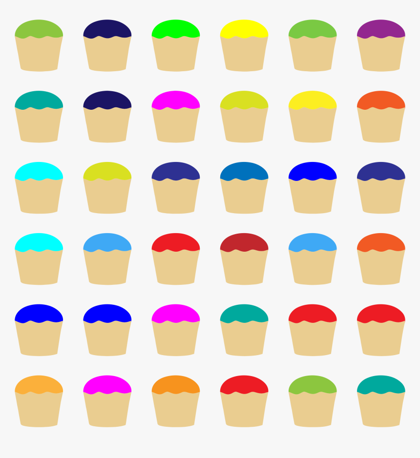 Colorful Cupcakes Pattern Clip Arts - Muffin, HD Png Download