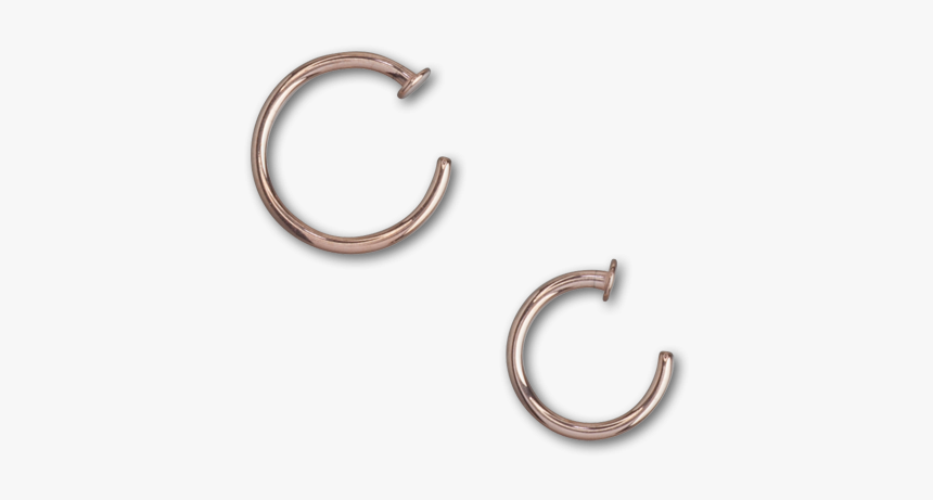 Pvd Rose Gold Steel Open Nose Ring - Earrings, HD Png Download