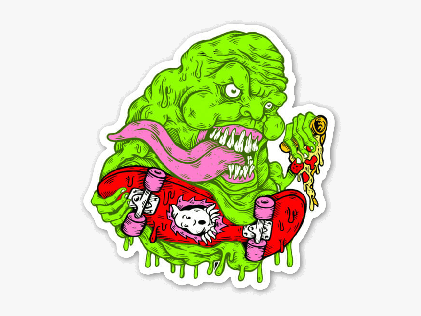 Slimer Skater Sticker, HD Png Download