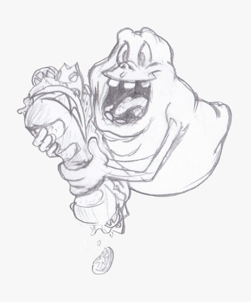 Slimer - Advertisements - Illustration - Slimer Black And White, HD Png Download