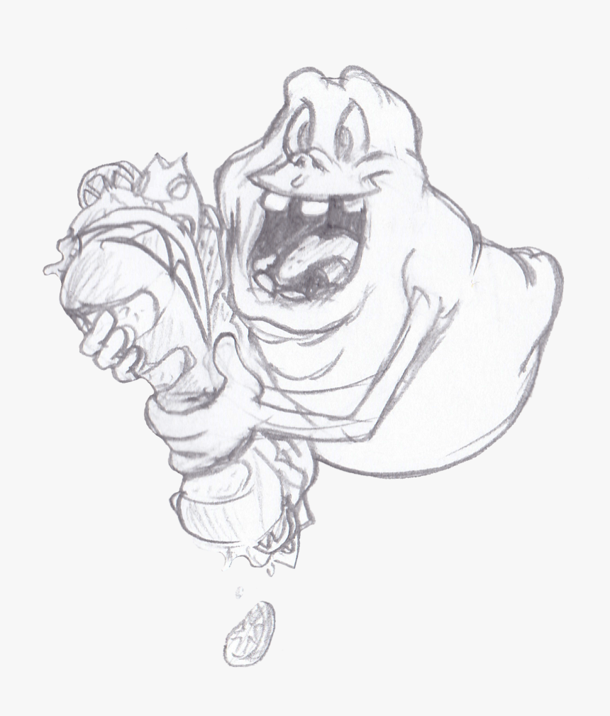 Slimer - Slimer Black And White, HD Png Download