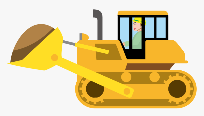 Clip Art Lowrider Car - Bulldozer Construction Truck Clipart, HD Png Download