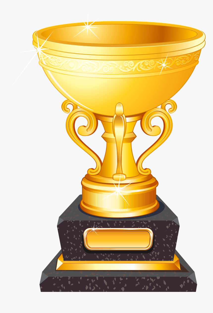 Trophy Golden Gold Cup Football Medal Clipart - Football Trophy Png, Transparent Png