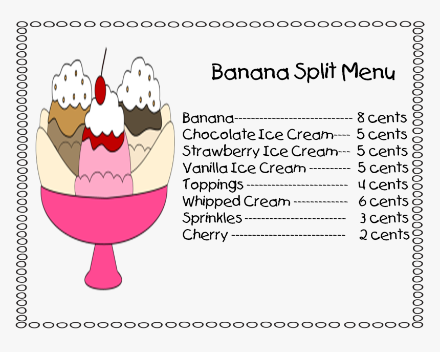 Banana Split Menu Name, HD Png Download