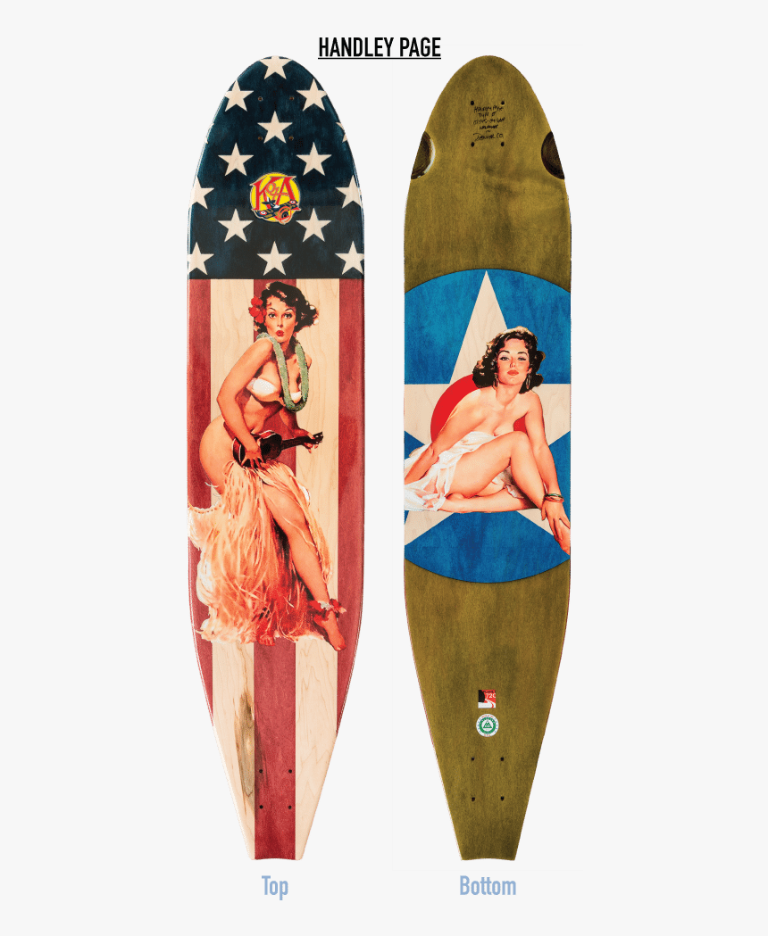 Brunette Pin Up Girl Longboard - Pin Up Longboard, HD Png Download