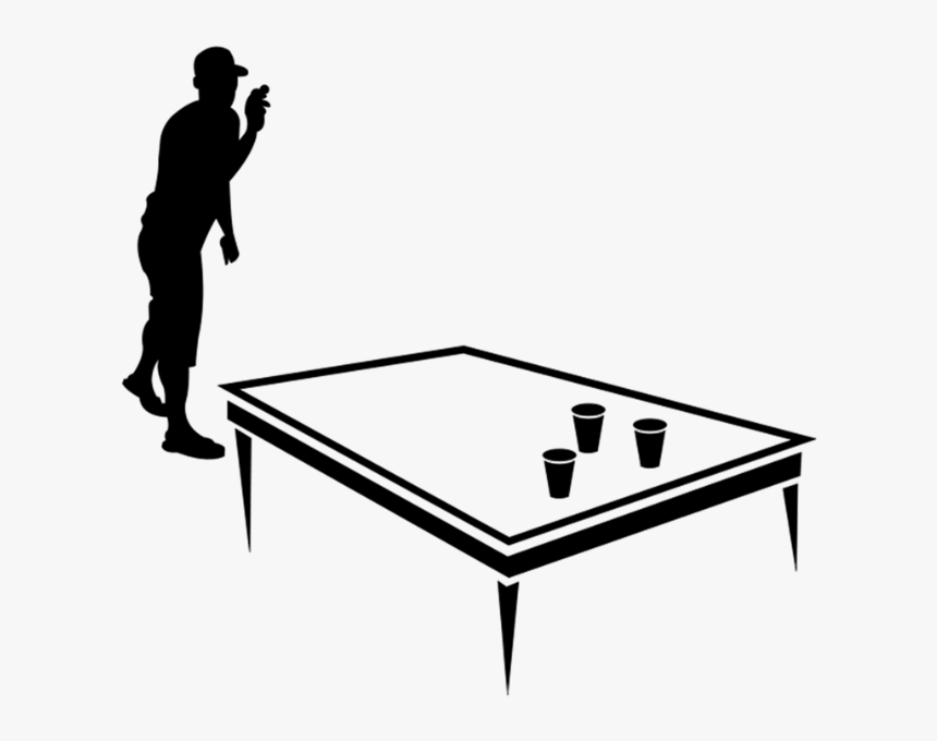 Beer Pong Silhouette - Beer Pong Player Silhouette, HD Png Download
