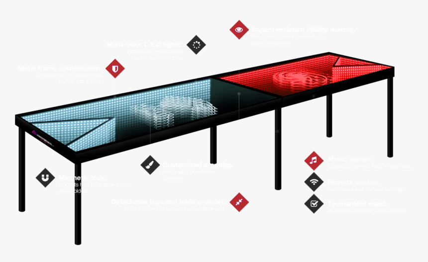 Beer Pong Tisch Led, HD Png Download