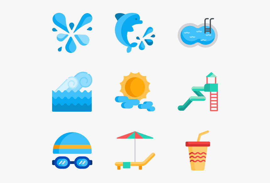 Frre Water Slide Png - Water Park Icon Vector, Transparent Png