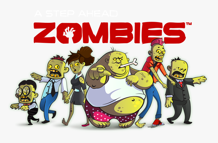 A Step Ahead - Cartoon A Group Of Zombie, HD Png Download
