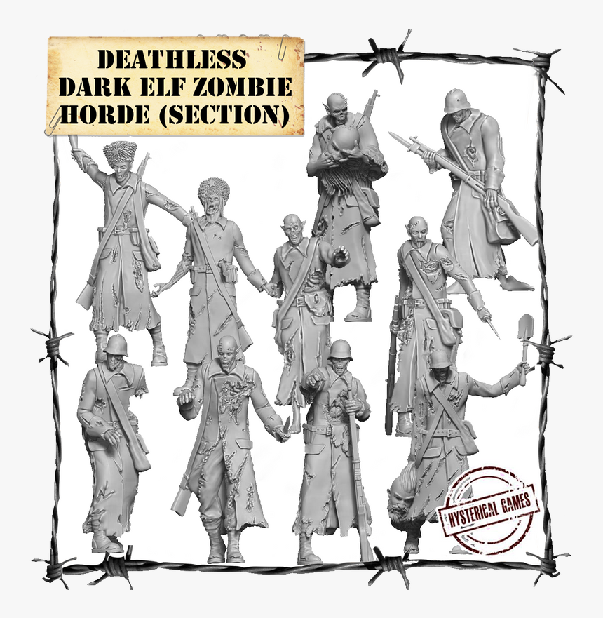 Deathless Dark Elf Zombie Horde - Illustration, HD Png Download