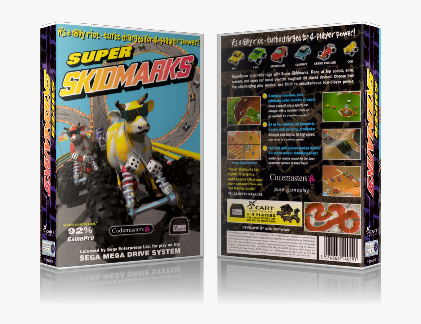 Transparent Skid Marks Png - Super Skidmarks Megadrive Cover, Png Download
