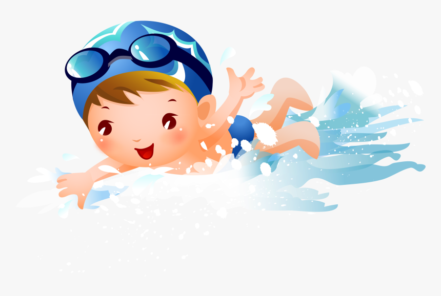 Swimming Child Clip Art - Kids Swimmer Clipart, HD Png Download