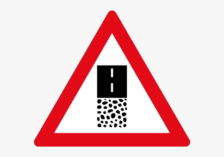 Transparent Gravel Clipart - Turn Left Ahead Sign, HD Png Download