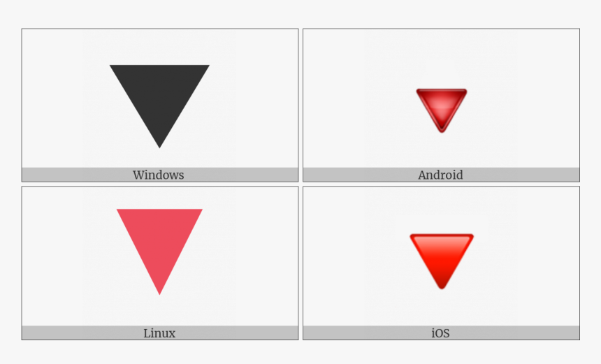 Down-pointing Red Triangle On Various Operating Systems - Emblem, HD Png Download