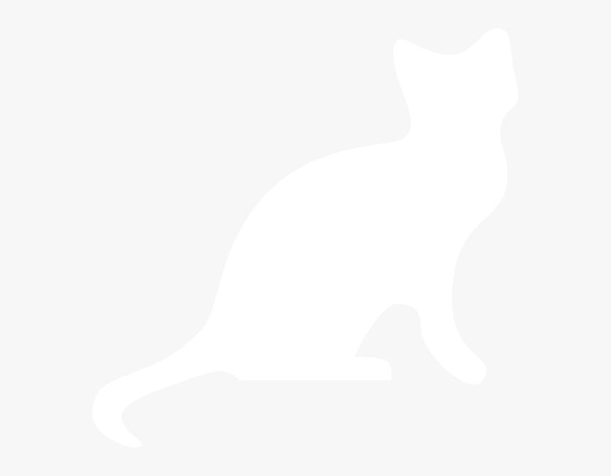 Cat Silhouette Clip Art - White Cat Clipart, HD Png Download