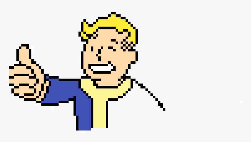 Minecraft Pixel Art Vault Boy , Png Download - Fallout Vault Boy Pixel Art, Transparent Png