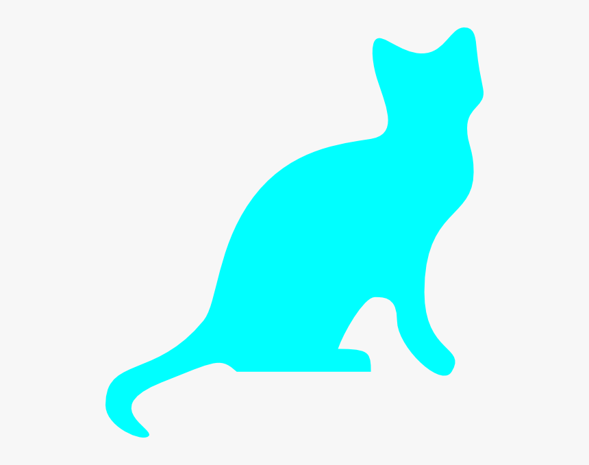 Transparent Blue Bow Png - Cat Silhouette Transparent Background, Png Download