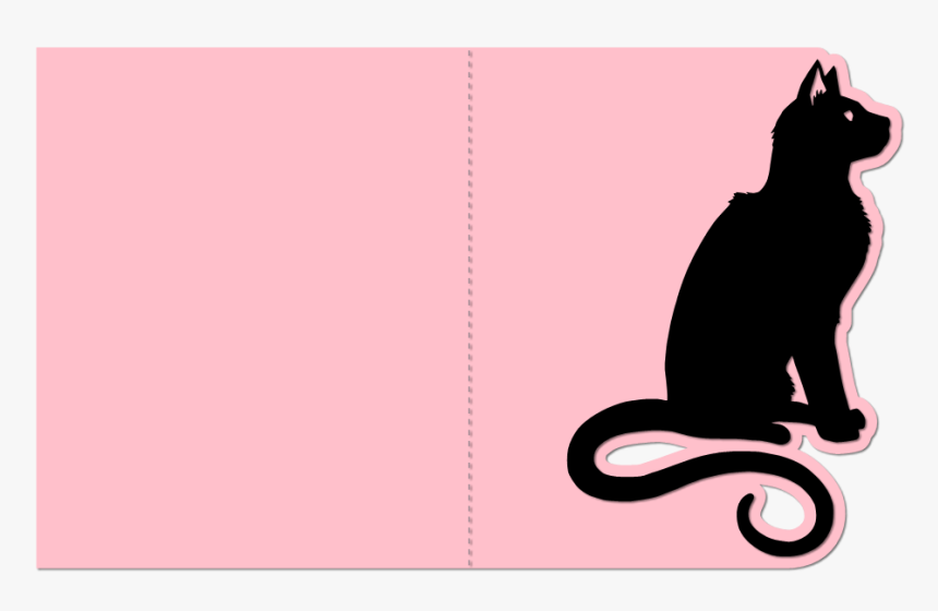 Simple Cat Silhouette - Cat Svg Card, HD Png Download