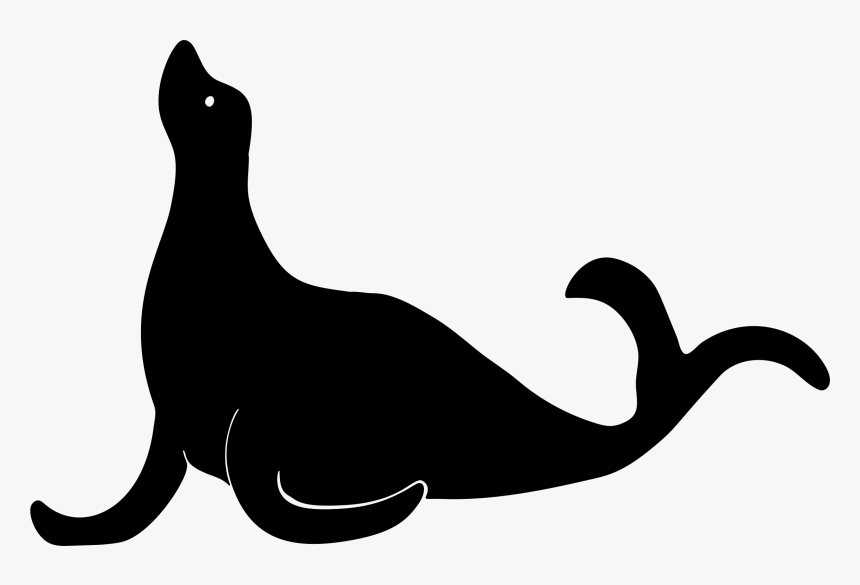 Black - Seal Silhouette Clip Art, HD Png Download
