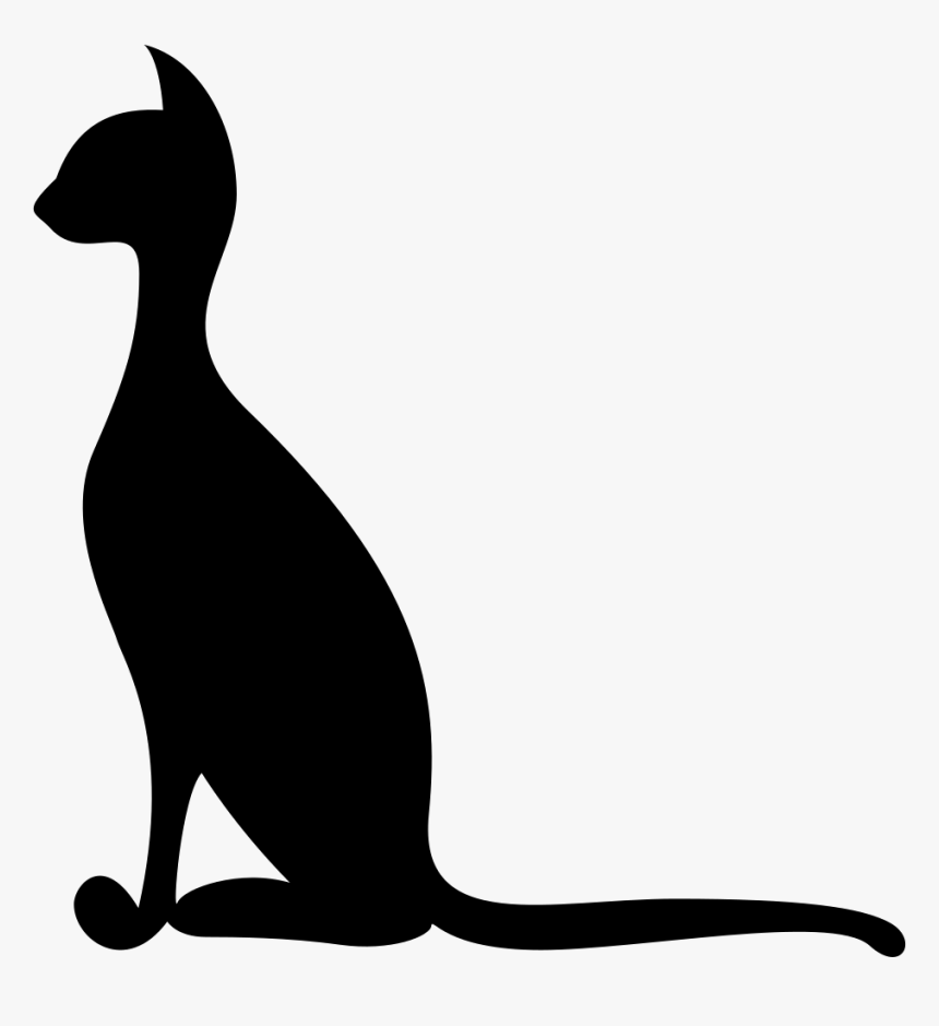 Thin Elegant Cat Black Side Silhouette Comments - Elegant Cat Icon Png, Transparent Png