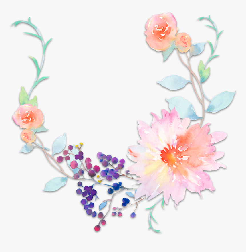 Spring Flower Watercolor Colorful Flowercrown Bloom - Water Colour Flower Crown, HD Png Download