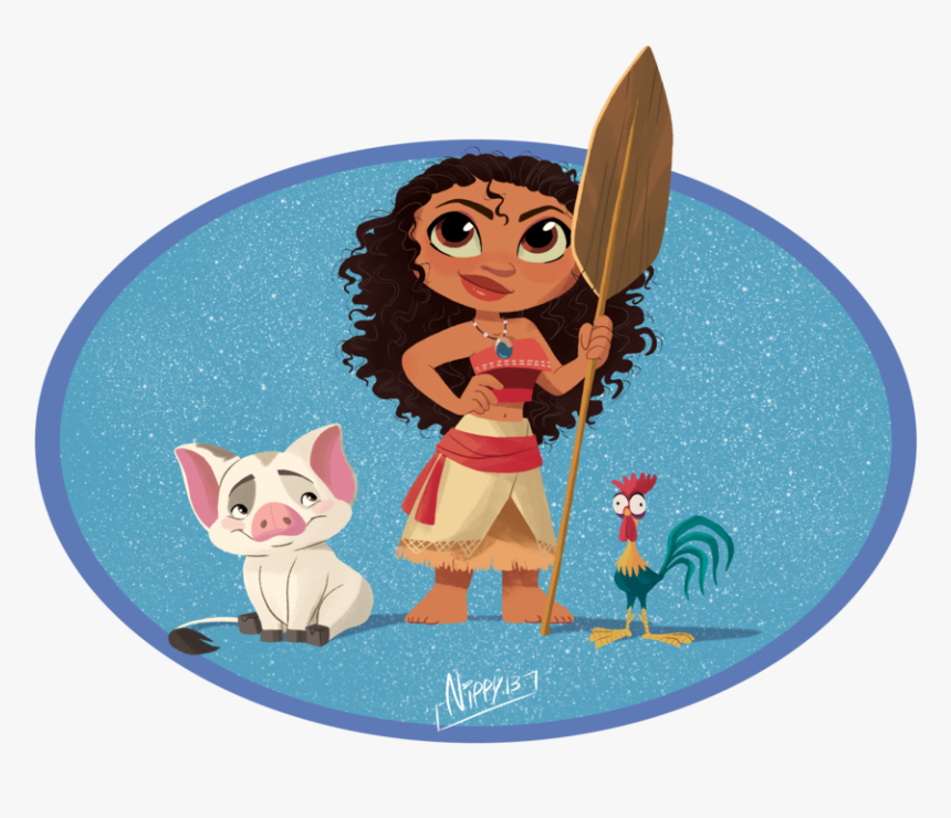 Moana Chibi By Nippy13 - Moana And Pua Png, Transparent Png