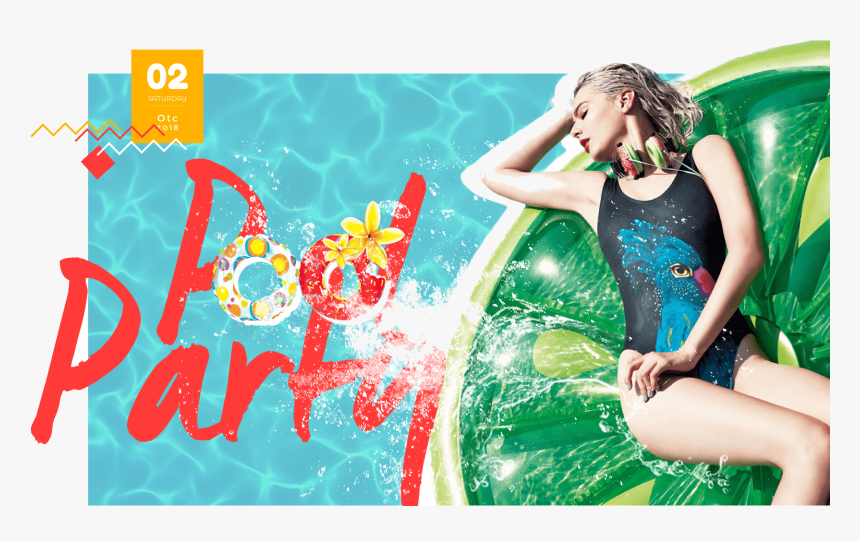 Pool Party Countdown - Girl, HD Png Download