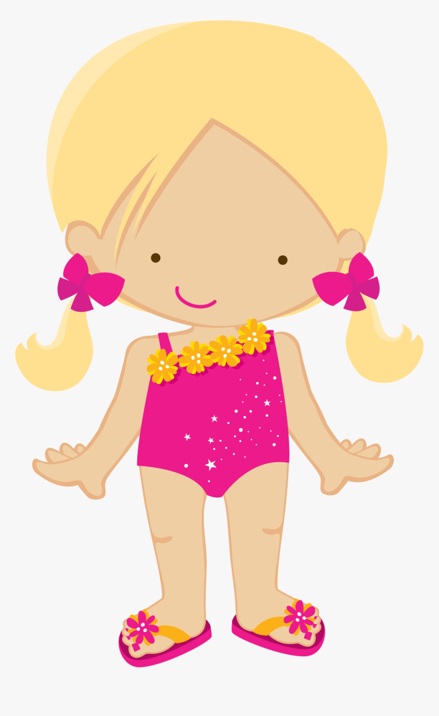 Kids Pool Party Clip Art - Dress Up Doll Clipart, HD Png Download