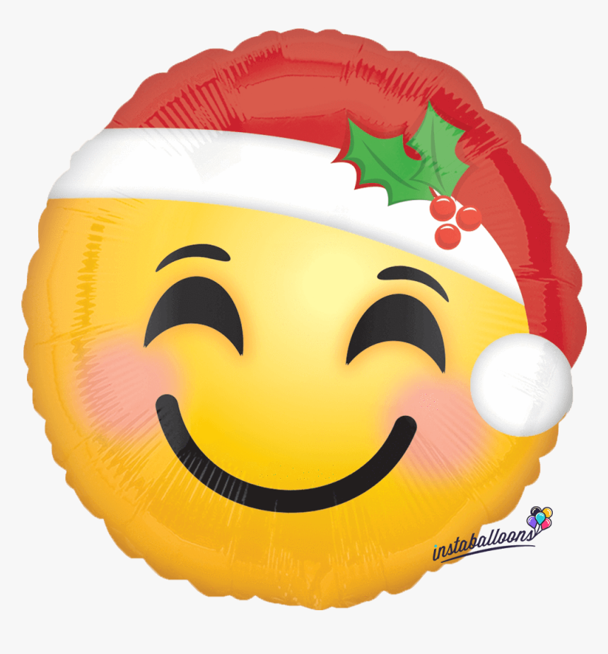 Santa Hat - Smiling Emoji With Christmas Hat, HD Png Download