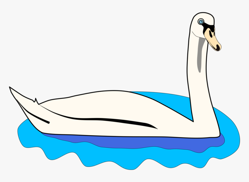 Line Art,swan,water Bird - Animales De Lago Png, Transparent Png