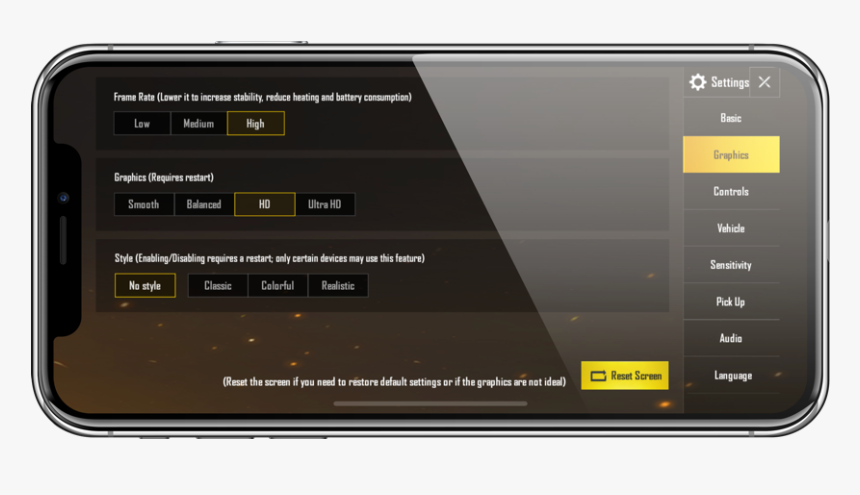 Graphics Settings - Batas Waktu Peladen Habis Pubg Ios, HD Png Download
