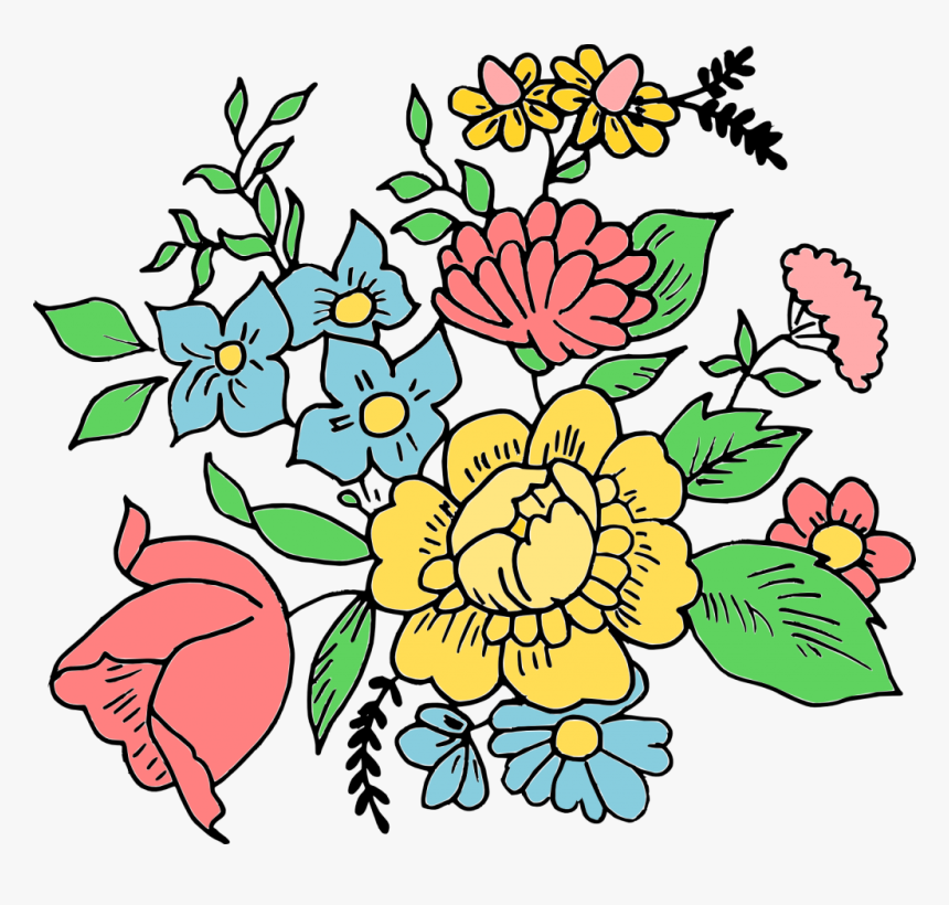 Drawn Flowers Png, Transparent Png