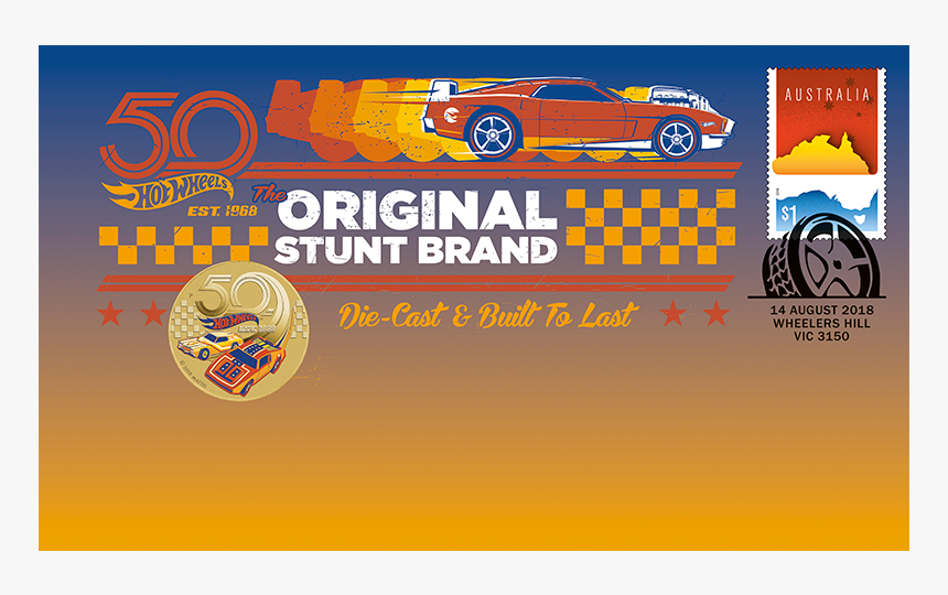Hot Wheels Postal Numismatic Cover Product Photo Internal - 50 Hot Wheels Pnc, HD Png Download