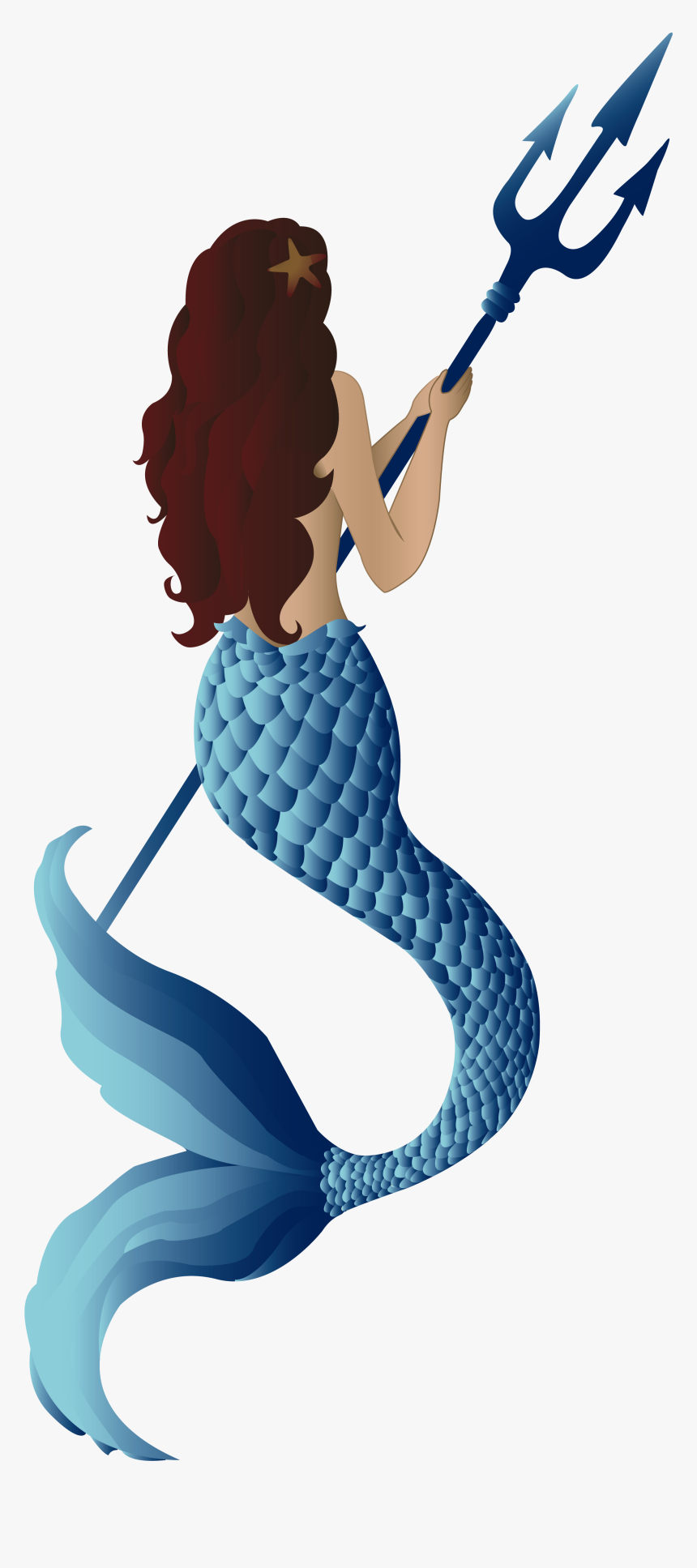 Transparent Trident Png - Mermaid With Trident, Png Download