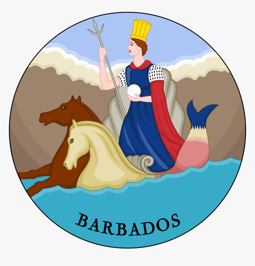 Chariot Drawn By Seahorses While Holding A Trident - Barbados 1816 Flag, HD Png Download