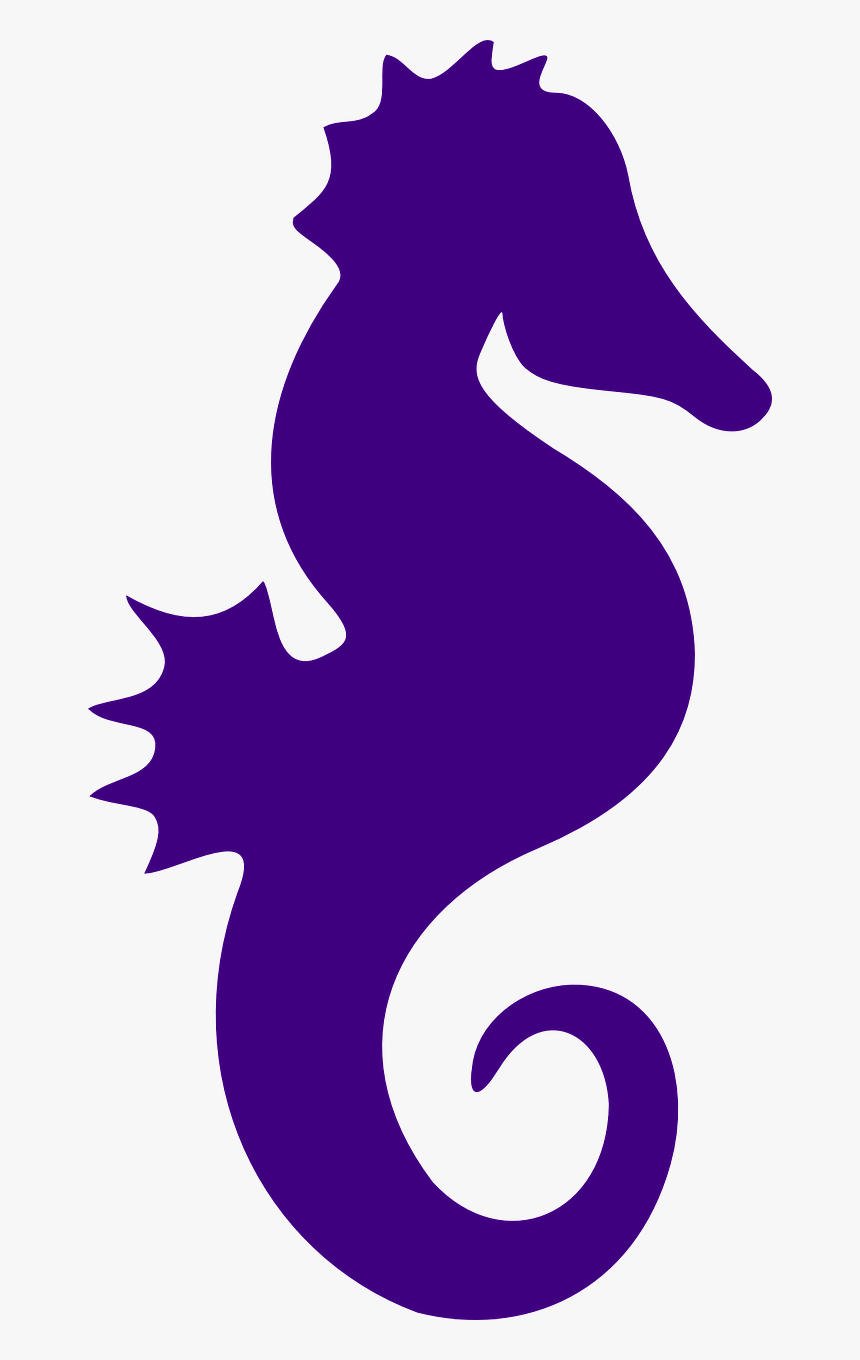 Purple Seahorse Silhouette, HD Png Download