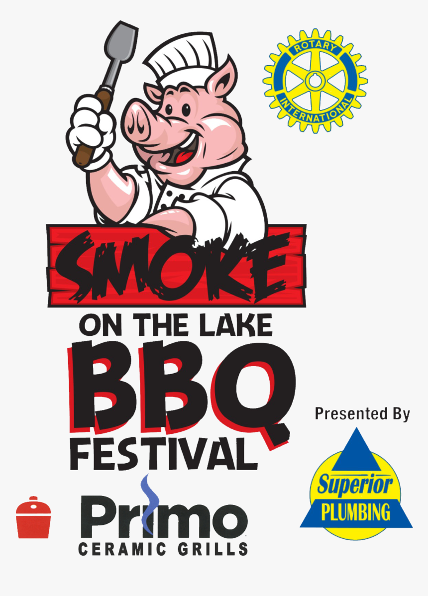 Smoke On The Lake Bbq Festival Logo With Sponsors - Rotary Club, HD Png Download