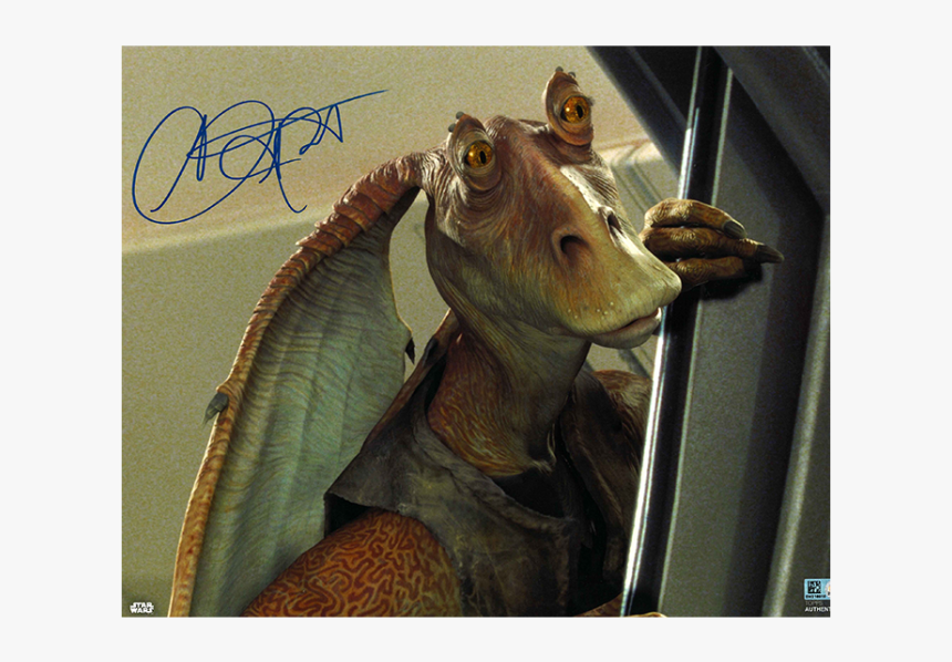 Ahmed Best As Jar Jar Binks Autographed In Blue Ink - Aadi Lagna Patrika, HD Png Download