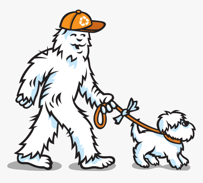 Cartoon Picture Of The Carbon Yeti Walking A Dog, HD Png Download